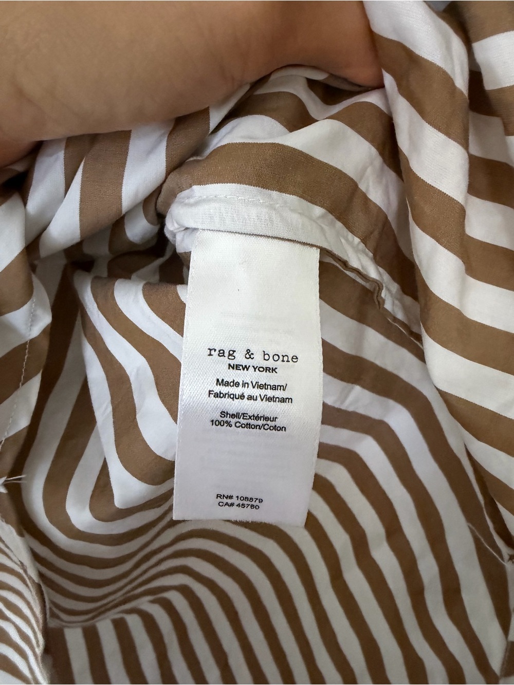 rag & bone Stripe Button-Down Shirt XS beach lounge resort chic minimalist - Picture 4 of 7
